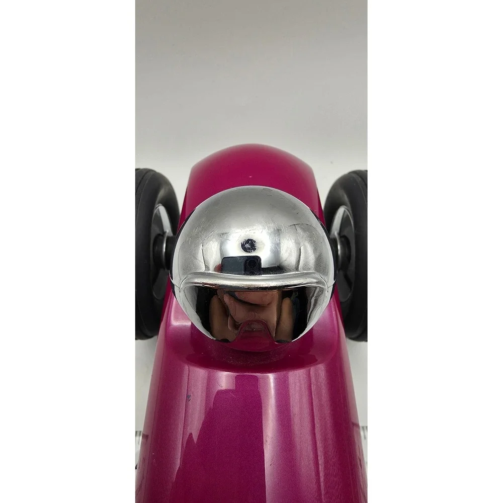Playforever Clyde Racing Car Fuchsia Pink Silver Metallic Toy No 3 Mid Century